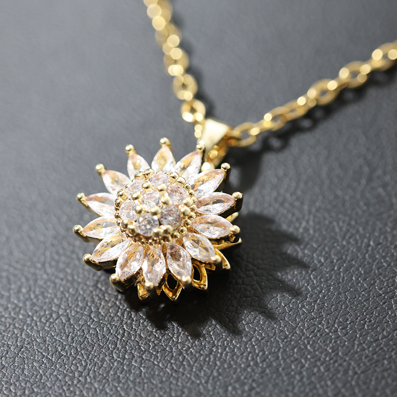 Sunflower Rotating Necklace