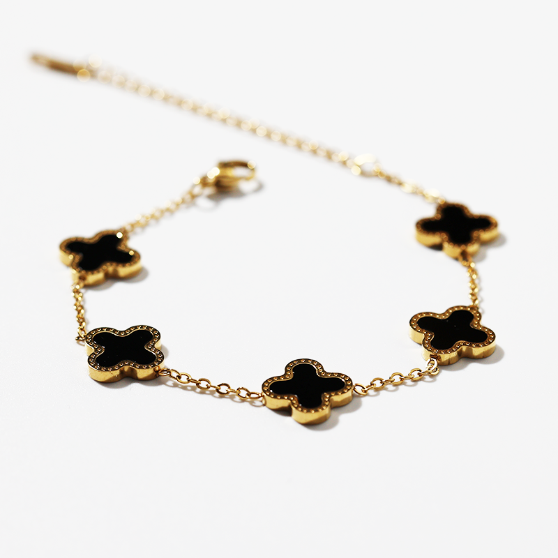 Black Lucky Clover Bracelet