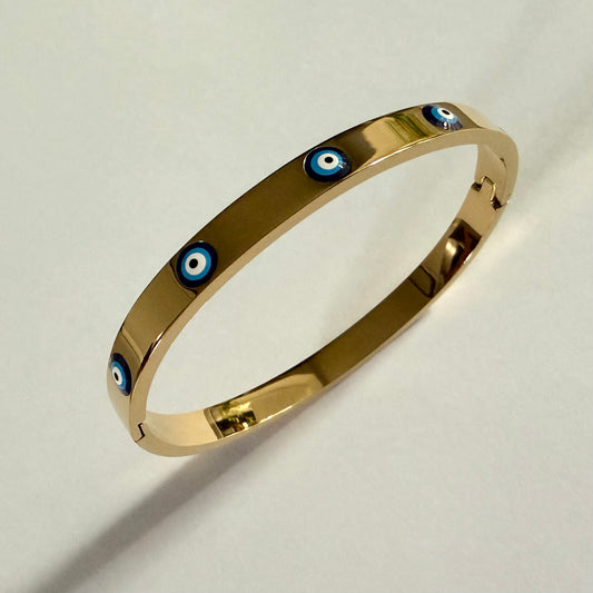 Luxury Gold Plated Evil Eye Stainless Steel Bracelet